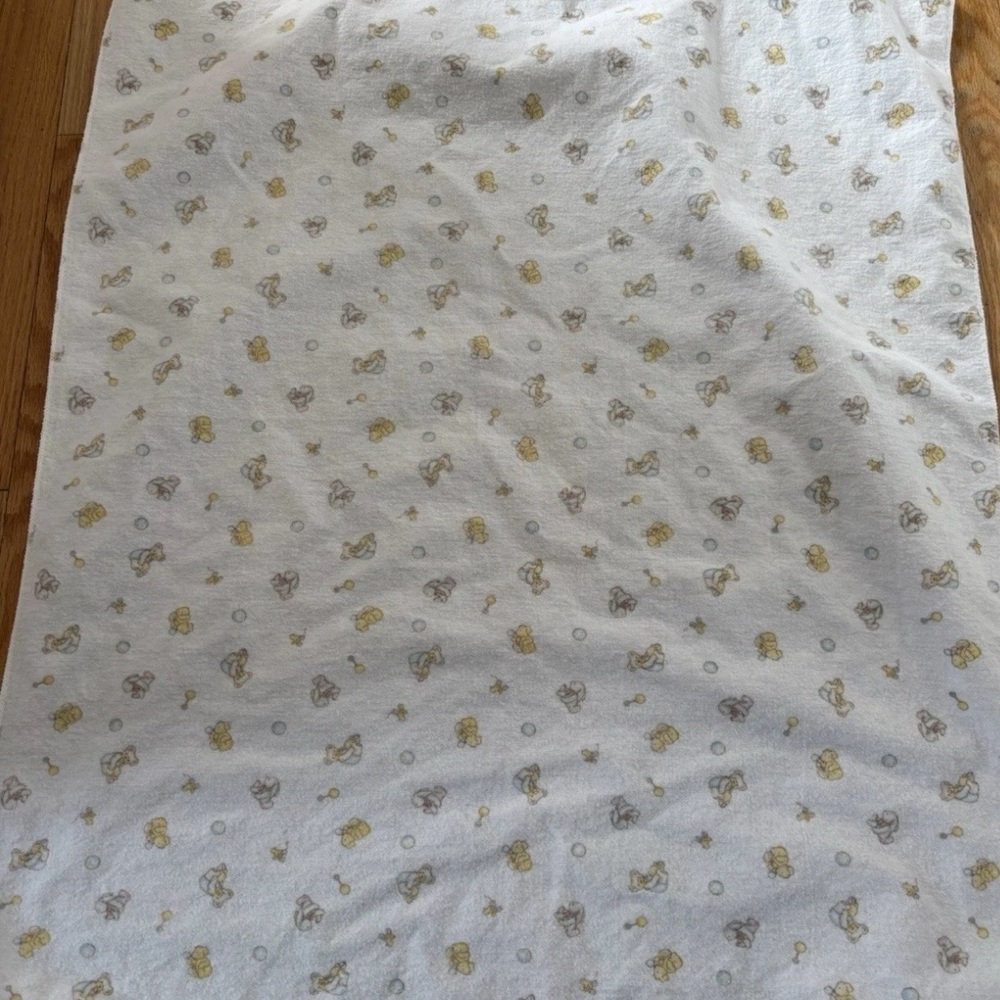 Carter's Vintage Receiving Blanket with Yellow and Gray Animal Accents SET OF 2